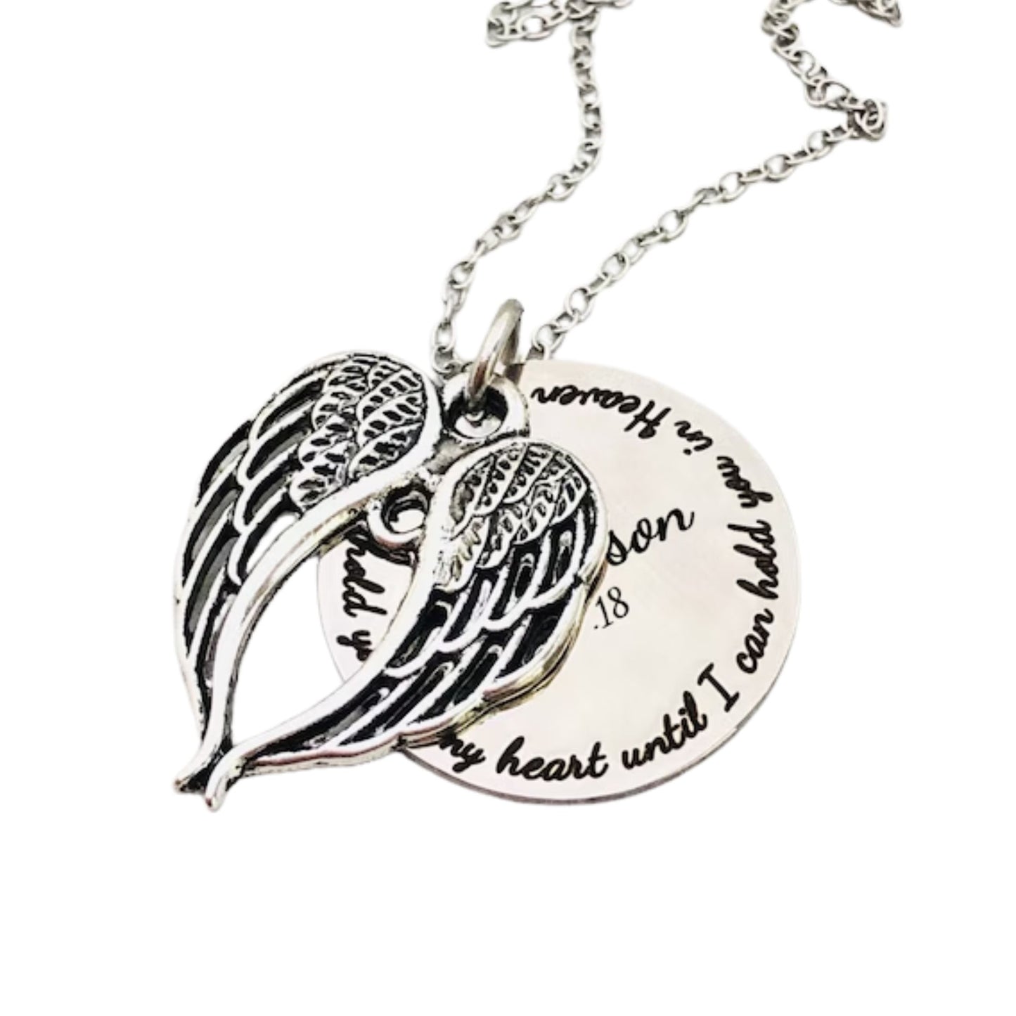 I will hold you in my Heart until I can hold you in Heaven, Memorial Necklace, Swing Locket