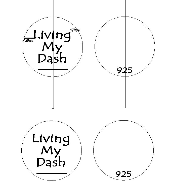 Reserve: Living My Dash Sterling Silver Charms