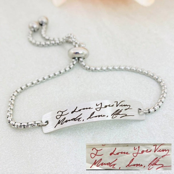 Handwriting Bracelet, Engraved Handwriting Jewelry