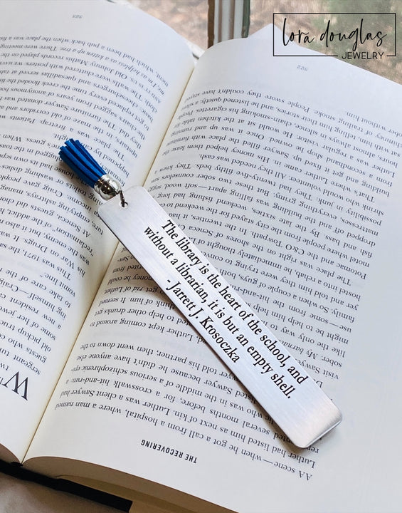 Engraved Metal Bookmark, Personalized Metal Bookmark
