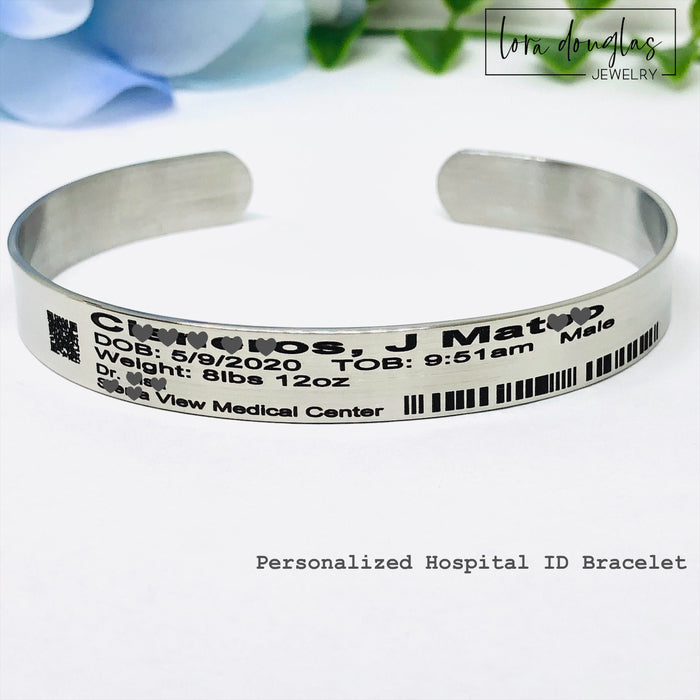 Hospital ID Bracelet, Personalized Hospital ID