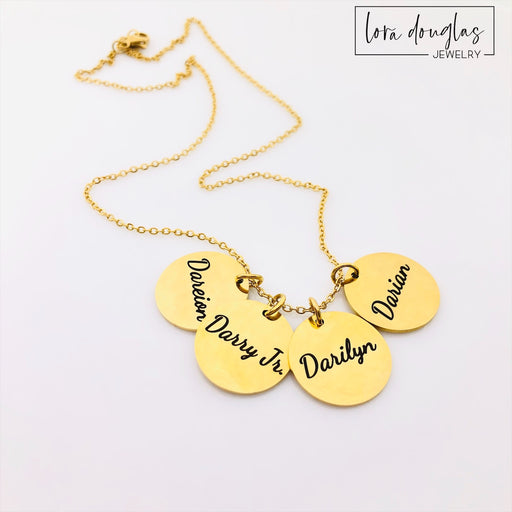 Engraved Disc Necklace (Silver, Gold, or Rose Gold)