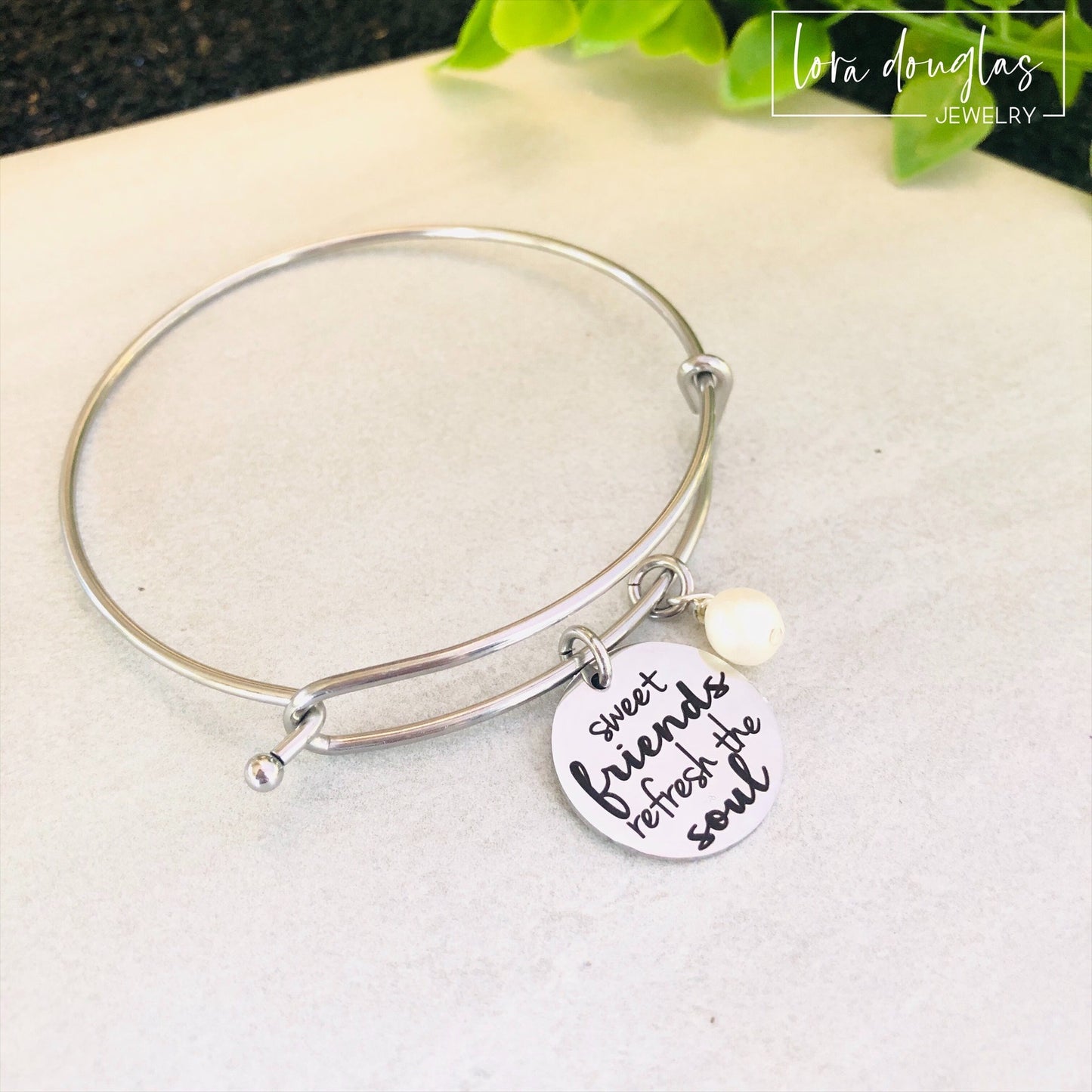Sweet Friends Refresh the Soul, Engraved Charm, Necklace, or Bracelet