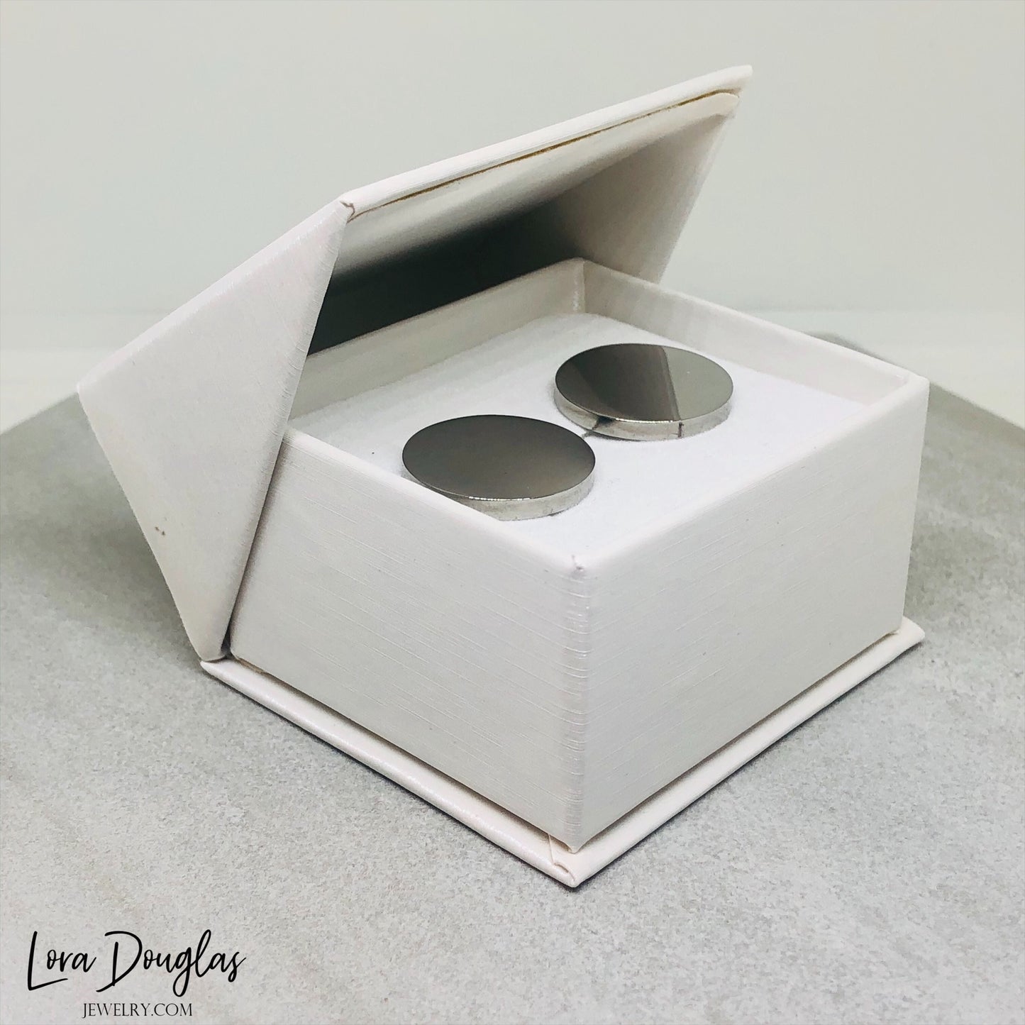 Monogram Cufflinks, Silver Stainless Steel Cufflinks