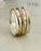 Spinner Ring, Fidget Ring, 925 Sterling Silver and Gold Filled, Size 9.5