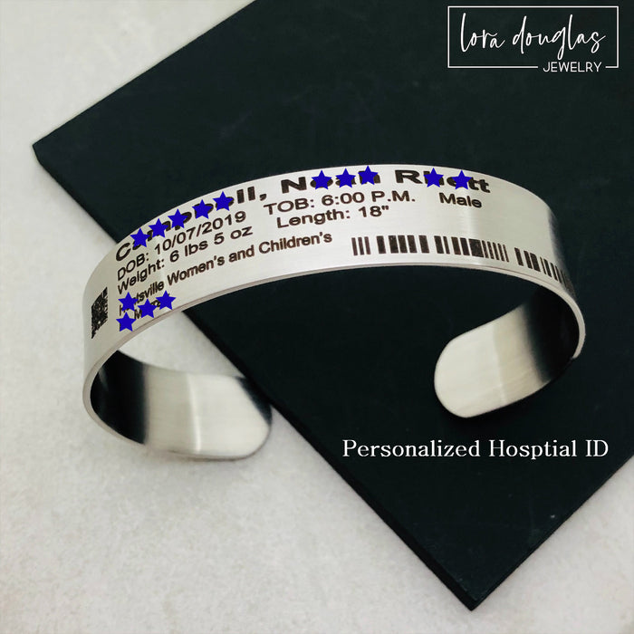 Hospital ID Bracelet, Personalized Hospital ID