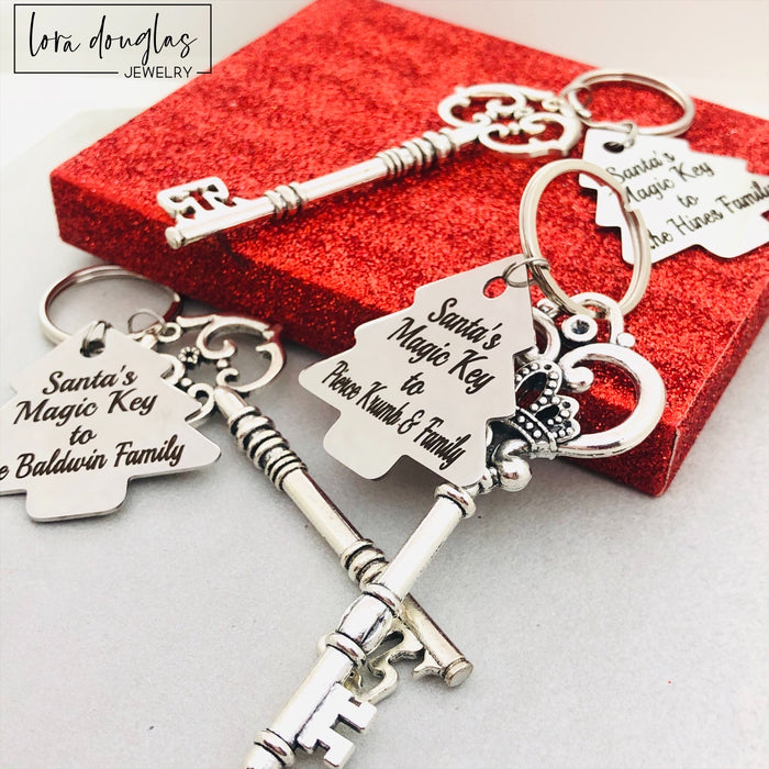personalized santa key, christmas key, magic key
