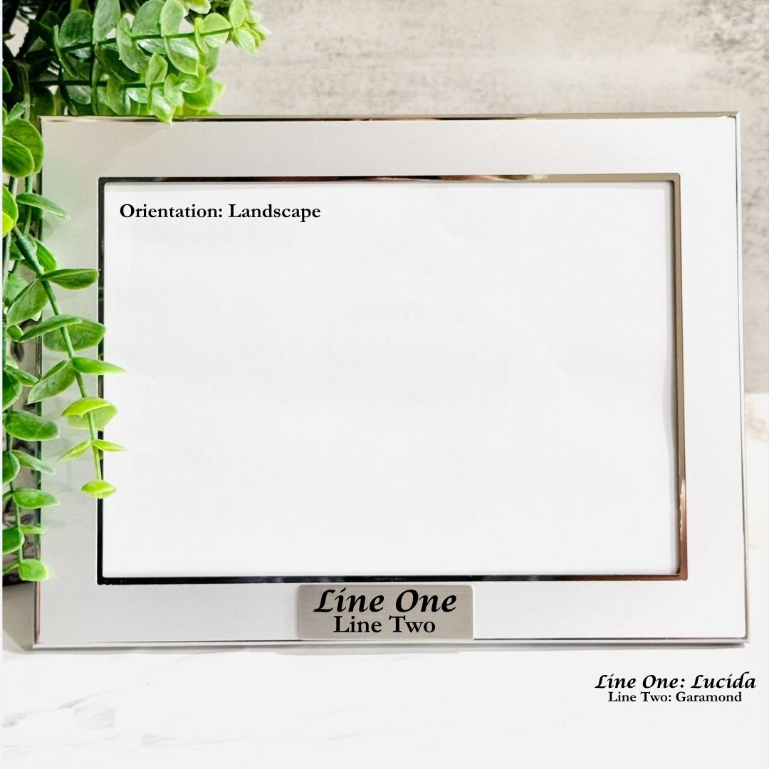 5x7 picture frame engraved with text