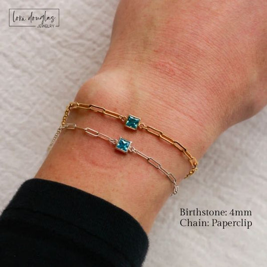 Birthstone Bracelet, Gold and Silver Custom Birthstone Bracelet
