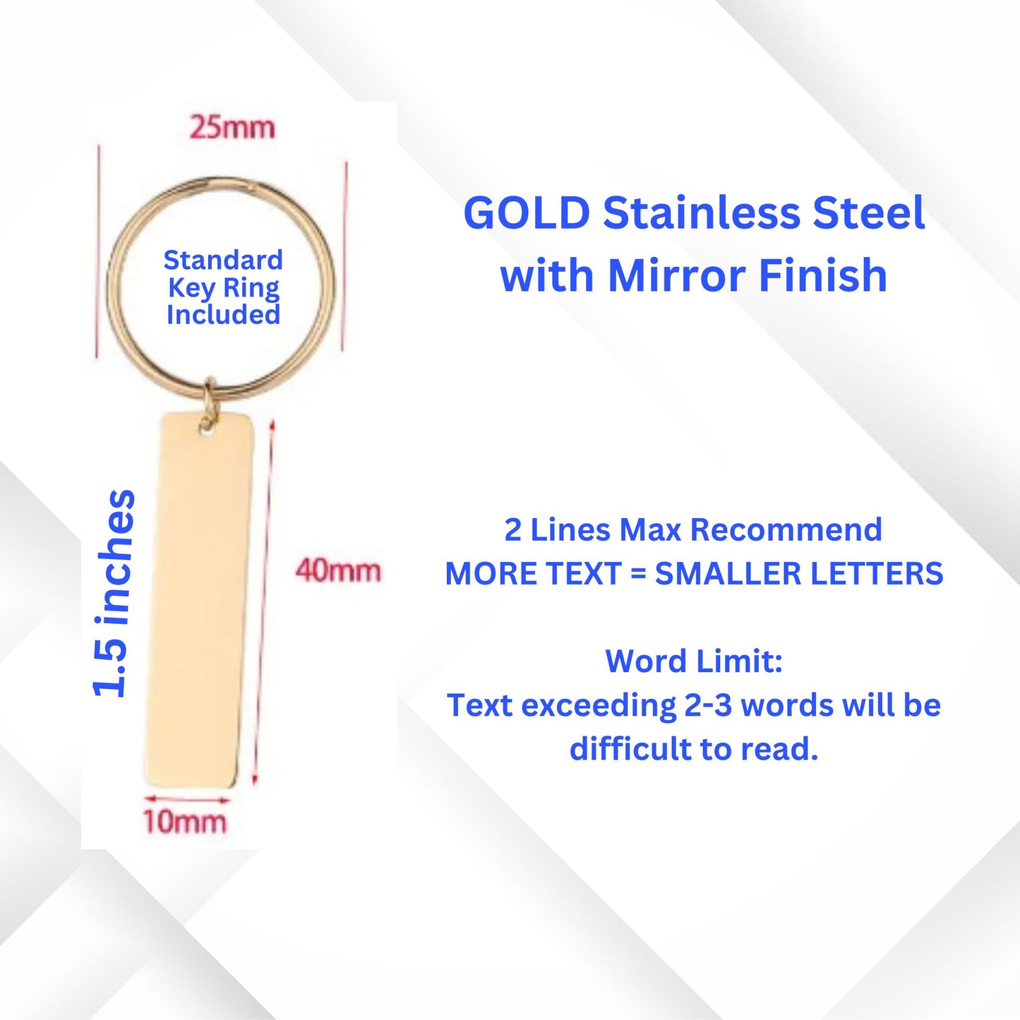 Engraved Handwriting Gold Keychain