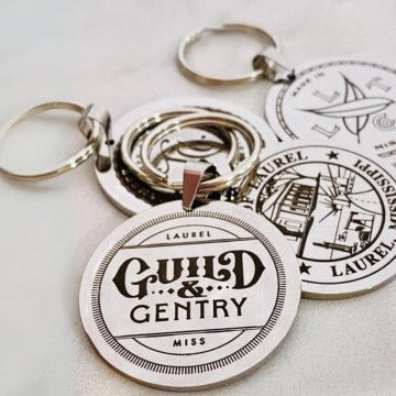 Silver Keychains with engraved logos