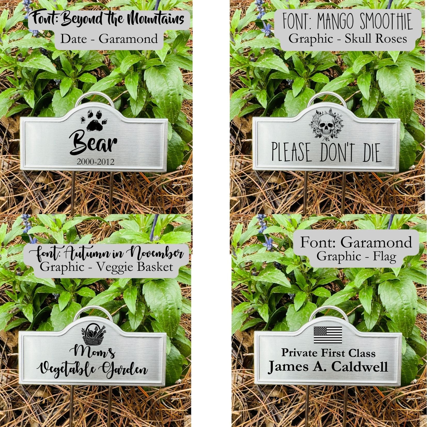 examples of Custom Logo Garden Marker