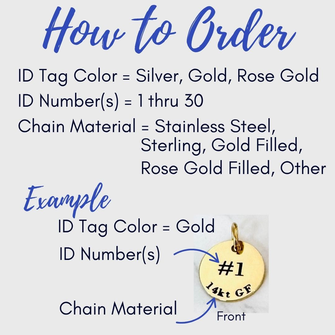 Permanent Jewelry ID Tags for Displays, Metal Labels for Permanent Jewelry Chains (chains not included)