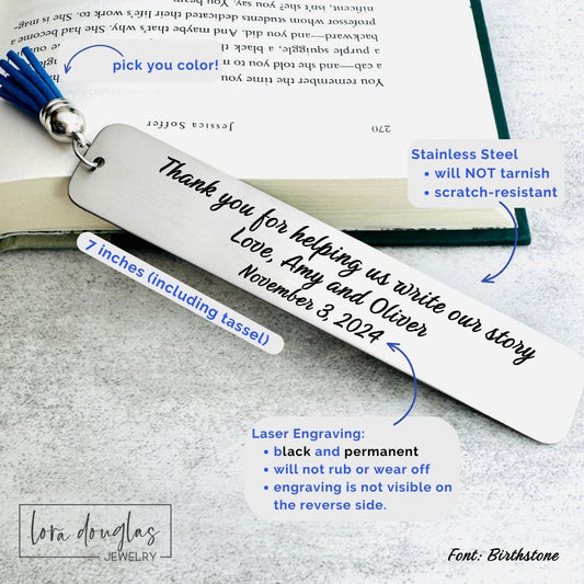 Write Our Story Wedding Reader or Officiant Bookmark