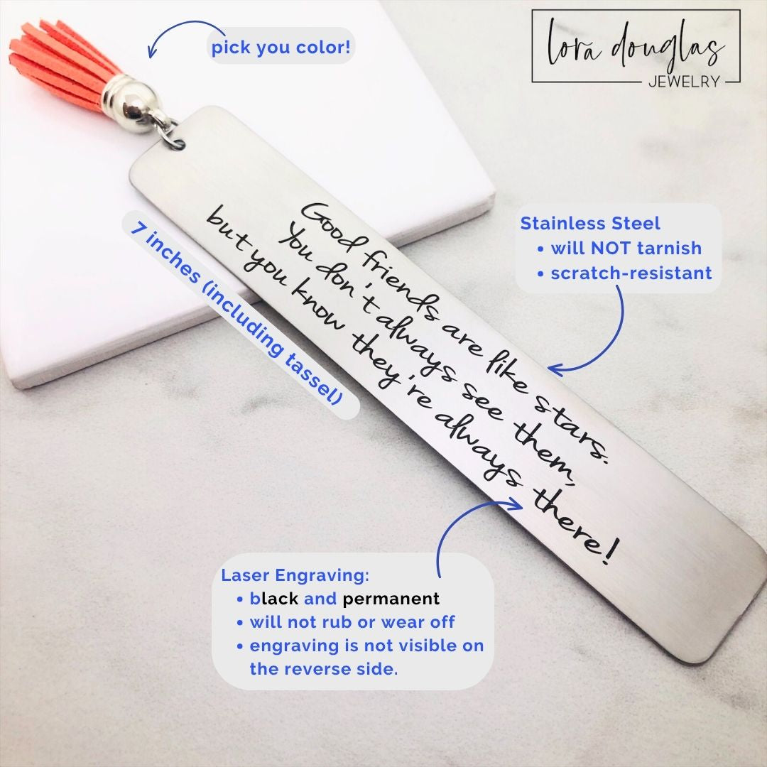 Good Friends Are Like Stars Bookmark | Personalized Friendship Gift