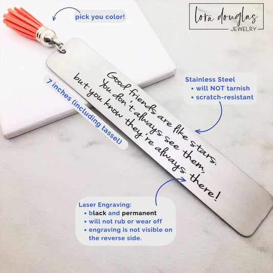 Good Friends Are Like Stars Bookmark | Personalized Friendship Gift