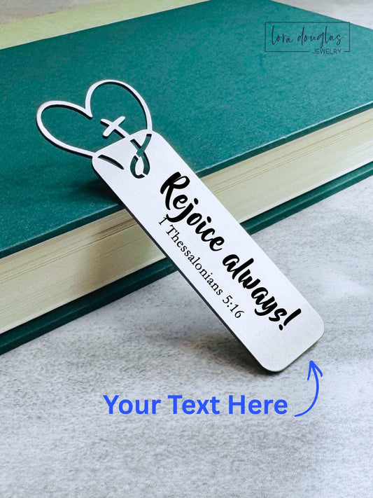 custom engraved bible bookmark stainless steel cross cutout personalized scripture bookmark