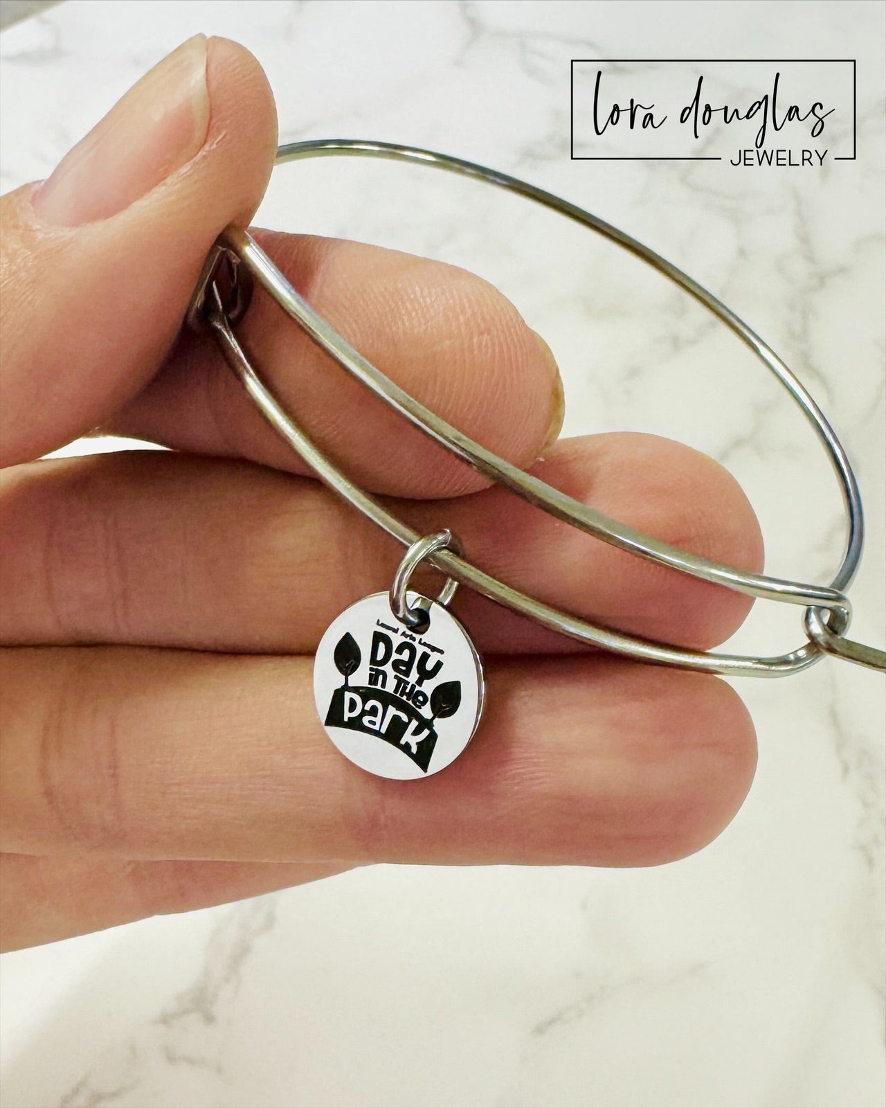 custom logo charm bracelet engraved logo charms