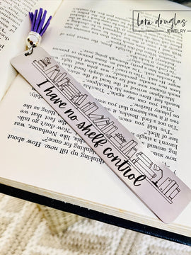 I Have No Shelf Control Bookmark, Metal Engraved Bookmark