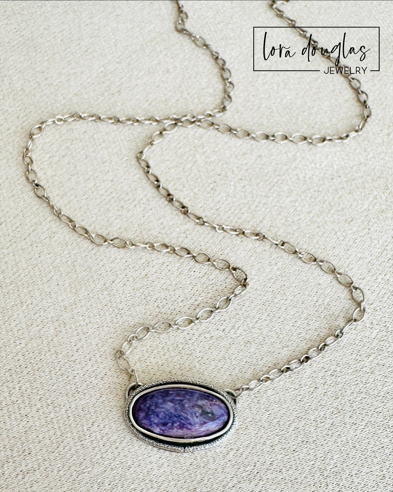 Charoite necklace, Charoite jewelry, Charoite oval, oval necklace, February birthstone jewelry, birthstone necklace, natural stone, gemstone jewelry, purple jewelry, graduation gift