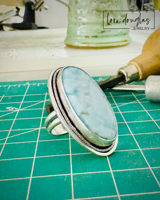 Larimar Cocktail Ring, Sterling Silver