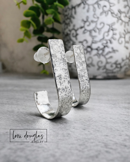 sterling silver hoop earrings. simple silver hoop earring for everyday