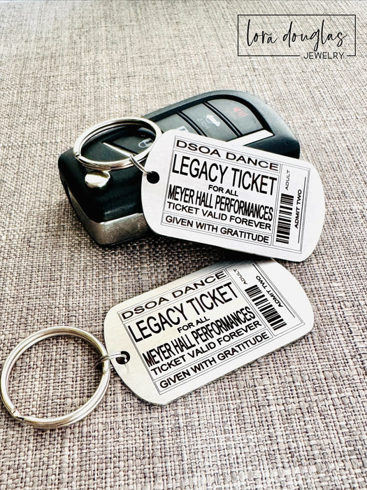 Custom Ticket Stub Keychain, Create a Ticket Keychain