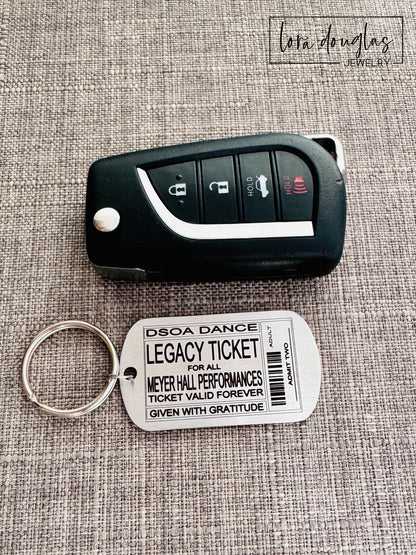 Custom Ticket Stub Keychain, Create a Ticket Keychain
