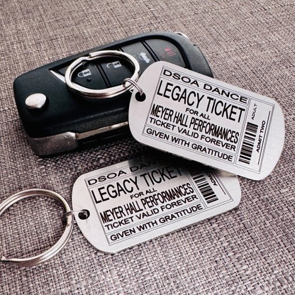 Custom Ticket Stub Keychain, Create a Ticket Keychain