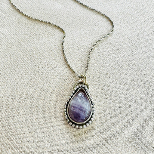 Banded Amethyst Sterling Silver Necklace