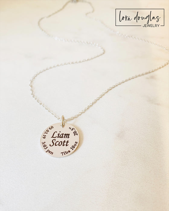 Engraved Jewelry, Custom Pendant Necklace