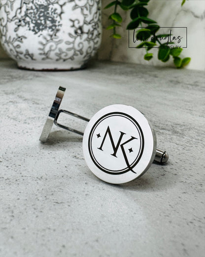 Cufflinks Custom Engraved With Your Logo, Silver Cufflinks