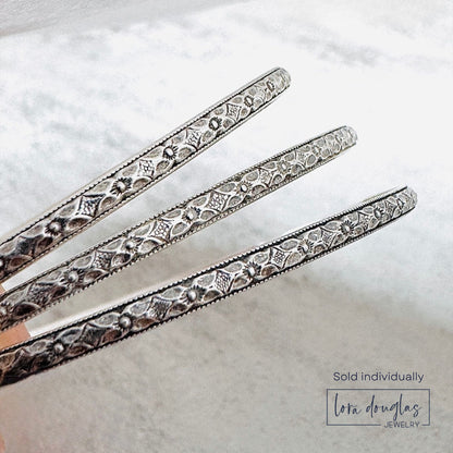 Sterling Silver Bangle Bracelet | Handcrafted 925 Silver Stacking Bracelet