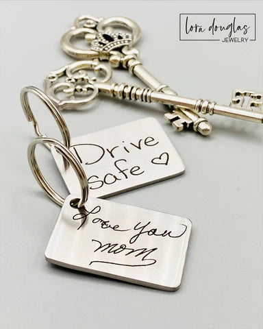 Engraved Handwriting Keychain