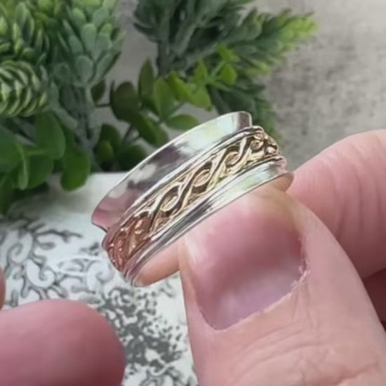 Sterling Silver Spinner Fidget Ring 