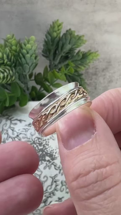 Sterling Silver Spinner Fidget Ring 