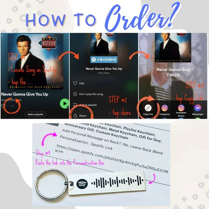 Custom Music Code Keychain, Playlist Keychain