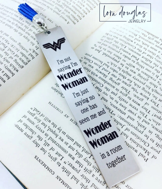 superhero inspired bookmark stainless steel engraved quote bookmark