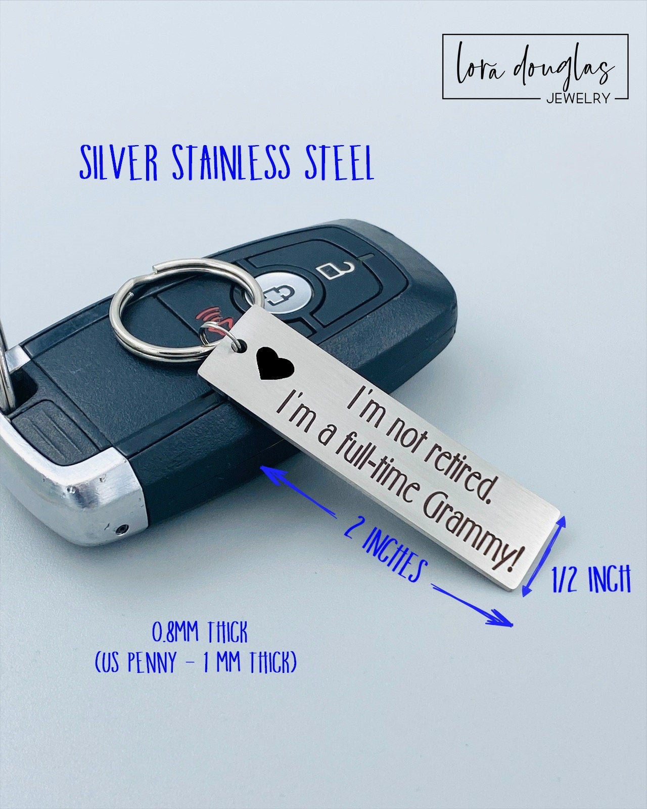 Celebrate grandparenthood with this playful Full-Time Grandparent Keychain. Crafted from durable metal and engraved with care, it’s the perfect quirky gift for grandmothers and grandfathers who’ve officially retired from work but are always on duty spoiling their grandchildren. A charming keepsake that’s as fun as it is functional—ideal for keys, bags, or even those “just in case” moments. Give the gift that says, “Your grandparent gig is the best job ever!”