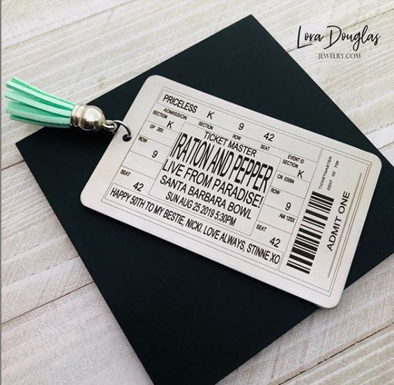 Personalized Ticket Bookmark for any Band, Concert, or Event