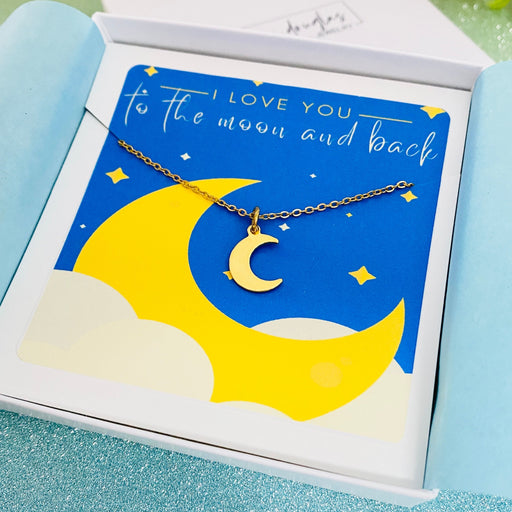I Love You to the Moon and Back, Crescent Moon Necklace