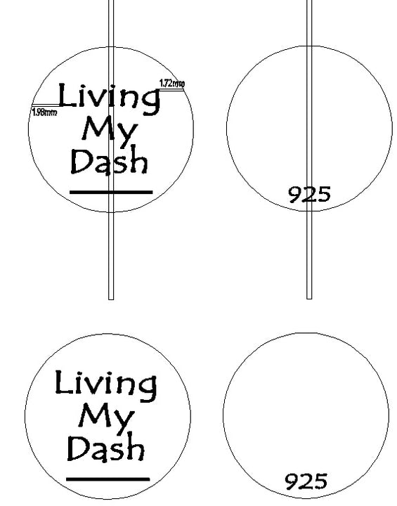 Reserve: Living My Dash Sterling Silver Charms