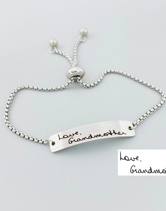 Handwriting Bracelet, Engraved Handwriting Jewelry