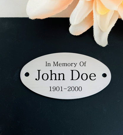 This engraved memorial plaque offers a timeless way to honor loved ones or commemorate special moments. Crafted for clarity and durability, it serves as a meaningful dedication on benches or other surfaces. Please note that hardware for mounting is not included, allowing you to select the best option for your installation needs. Ideal for personalized tributes, this plaque combines craftsmanship with lasting remembrance.