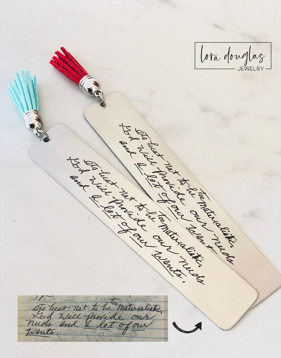 Handwriting Bookmark, Engrave Your Handwriting