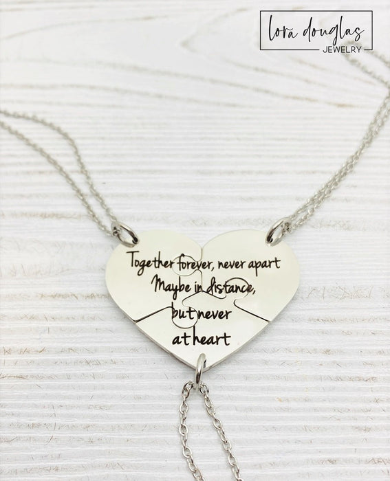 Together Forever, Never Apart, Maybe In Distance, But Never At Heart, 3 Piece Necklace Set
