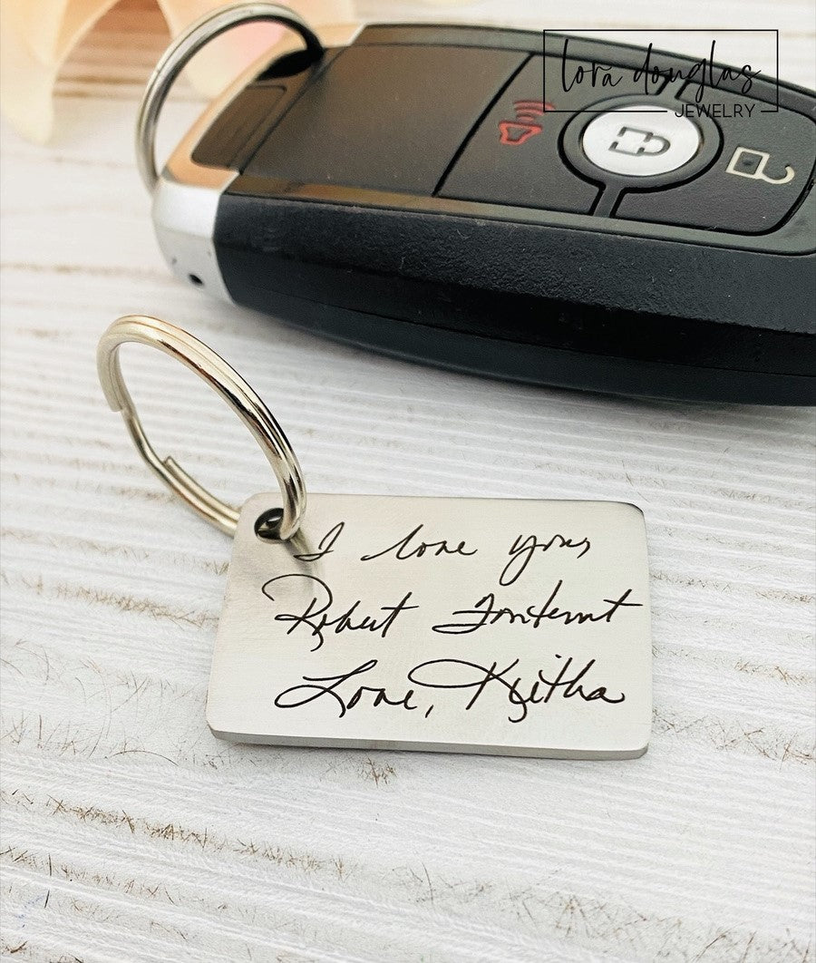Engraved Handwriting Keychain