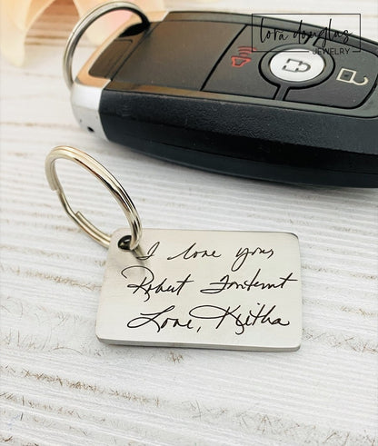 Engraved Handwriting Keychain