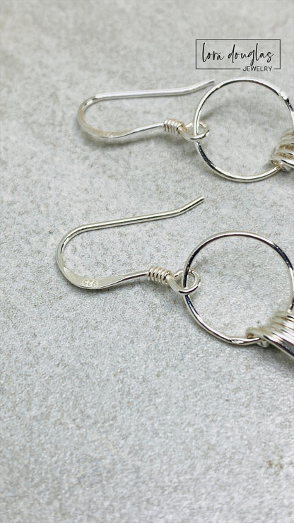 Sterling Silver Fringe Paddle Earrings