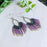 Beaded Fringe Earrings - Purple Silver